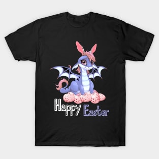 Cute Anime Dragon Happy Easter Bunny Ears T-Shirt